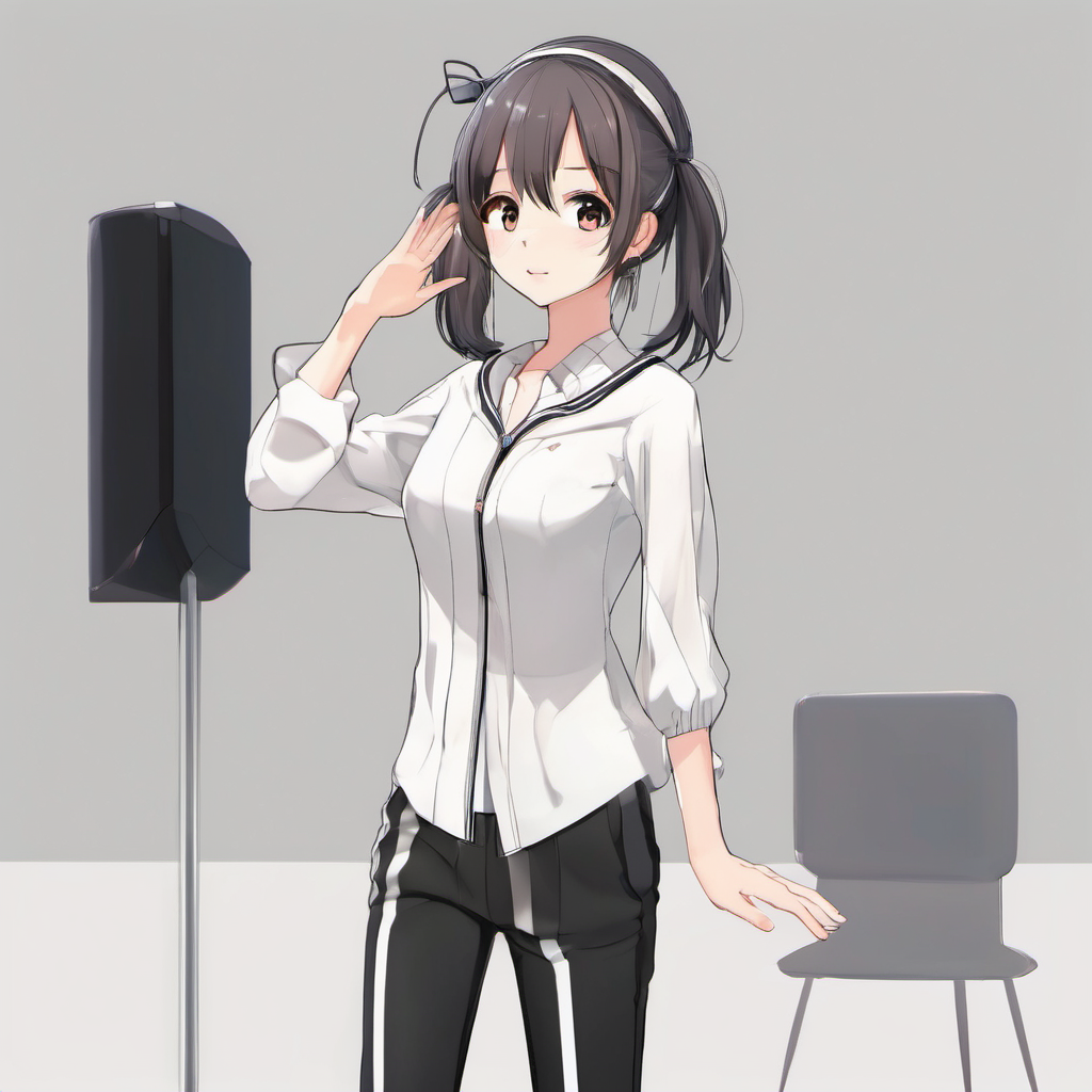 sd_xl_base で1024×1024を生成した出力。白いシャツの女性が全身で描かれている。768pxで蓋をしていたとき、この解像度はこのマシンでは無理だと思っていた