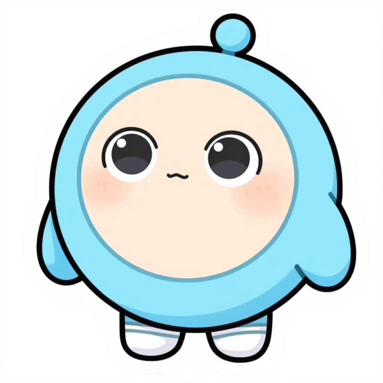Z-Image-Turboで生成したちびキャラのステッカー（seed=42・768px・9step）